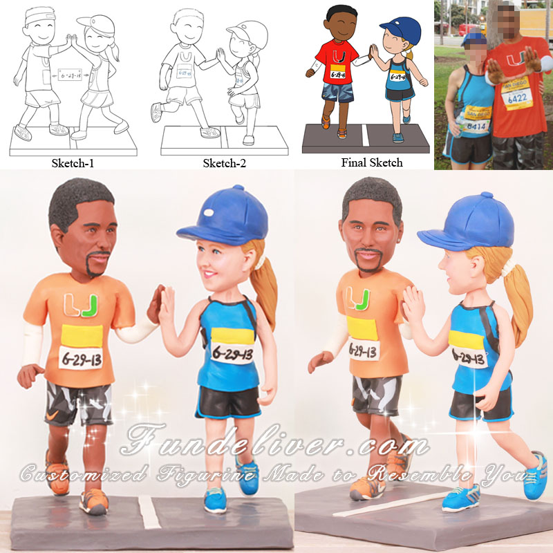 High Five Running Wedding Cake Toppers